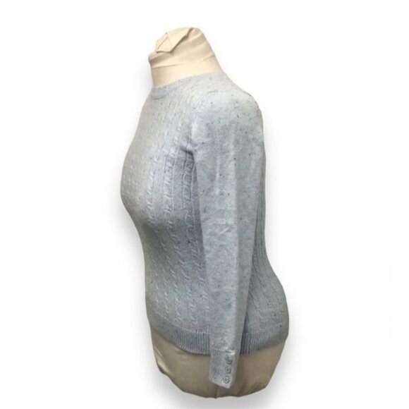 Talbots Women’s Crewneck Cable-knit Sweater, Light Blue, Size XS - Picture 2 of 6